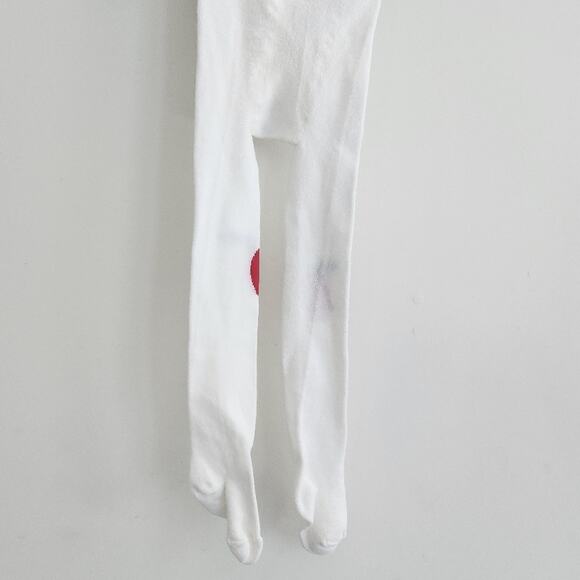 3T White Tights with Red Apple Design - Picture 4 of 4